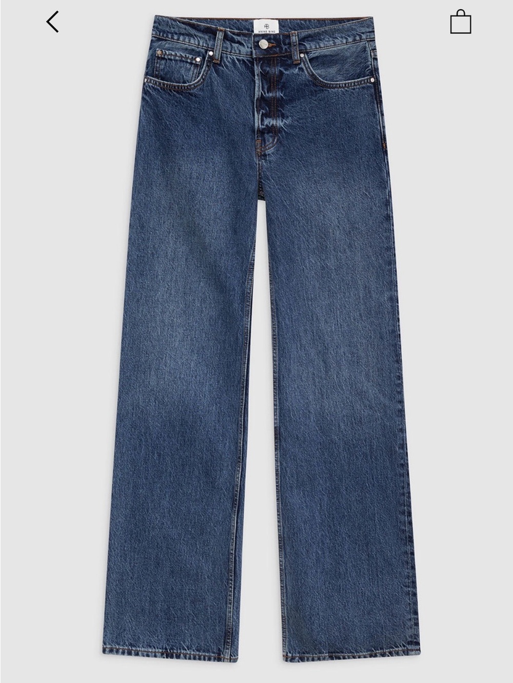 Anine Bing Hugh Jeans in Dark Blue Denim